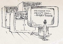 Will Eisner Original Art: Computers Will Take Away Privacy