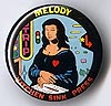 Button 151: Melody (Boivin / Rancourt comic stripper in Mona Lisa pose)