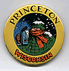 Button 073: Princeton, Wisconsin (winter beer drinker) Bob Armstrong 1973