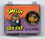 Smelly Cat Clasp Pin in Case / R. Crumb