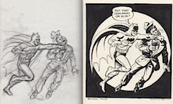 Peter Poplaski Original BATMAN Art lot of 2
