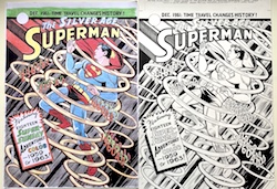 Peter Poplaski Art: THE SILVER AGE SUPERMAN: 1959-1963 FRONT COVER (Lot of 2)