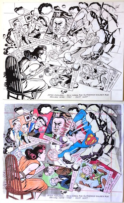 Peter Poplaski Original Art Superman: The Golden Age Dailies 1944-1947 - BACK COVER