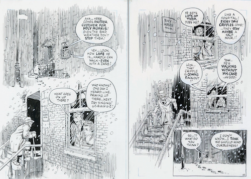 Will Eisner Art: INVISIBLE PEOPLE "The Power" LOT of 2 pgs. 21 & 22