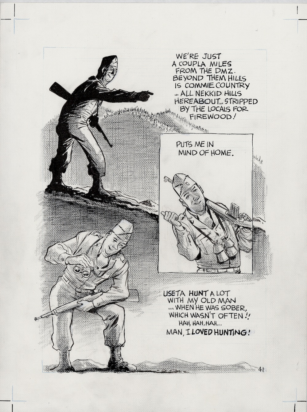 Will Eisner Original Art Last Day In Vietnam 2000 Pg 41 Comic