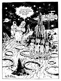 Will Eisner Original Art: Sci-Fi Illo "Hello Huston"