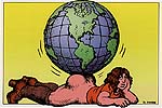 R. Crumb Postcard: Weight of the World