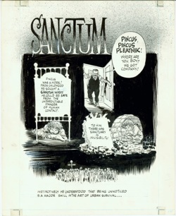 Will Eisner Original Art: The Hider/Sanctum 1st SPLASH PAGE + pencil from Invisible People 1992