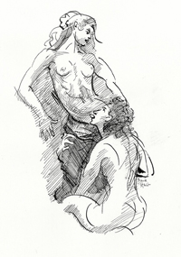 Frank Stack Original Art: Erotic Drawing # 2 (2013)