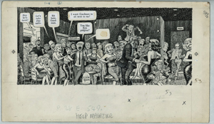 Elder & Kurtzman Original Art: Goodman Gets Gun Party Scene (1962)