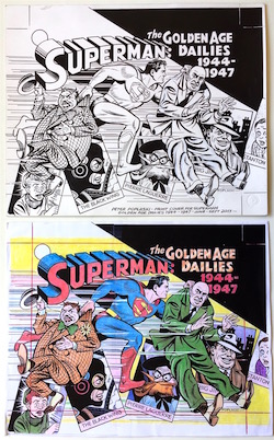 Peter Poplaski Original Art Superman: The Golden Age Dailies 1944-1947 - FRONT COVER
