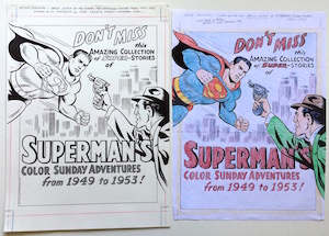 Peter Poplaski Original Art: Atomic Age Superman Sunday Pages: 1949-1953 BACK Cover